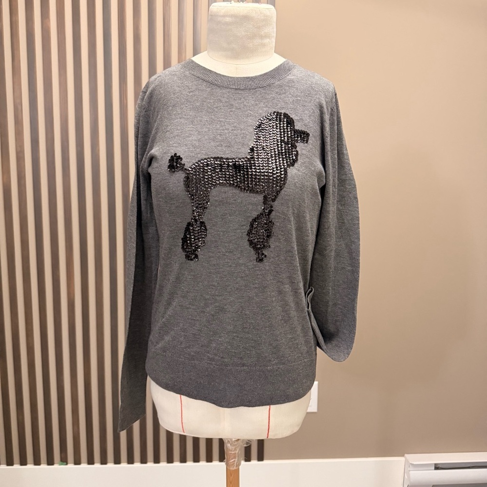 BNWT Halogen Grey Crew Neck Sequin Embellished Sweater